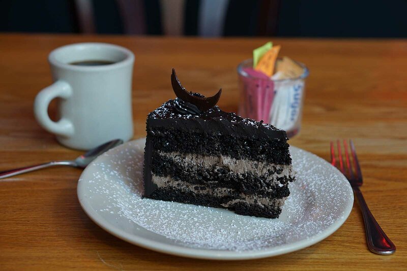 Chocolate cake with coffee dessert